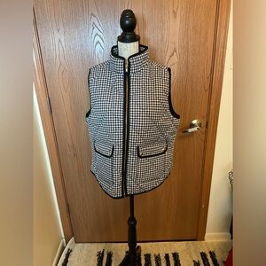 J. Crew Factory Black and White Houndstooth Vest